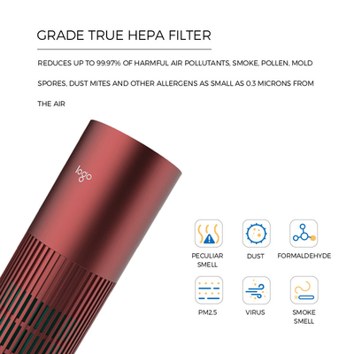 H13 HEPA Filter Home Air Purifier Touch Control Type C USB Power Supply