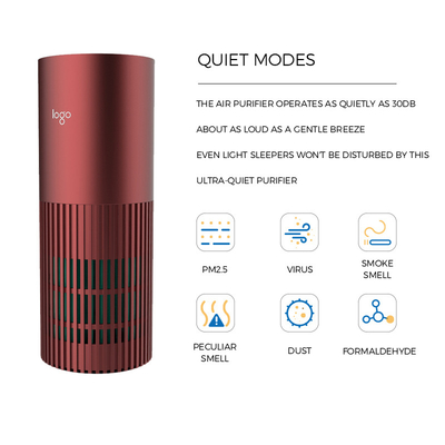 H13 HEPA Filter Home Air Purifier Touch Control Type C USB Power Supply